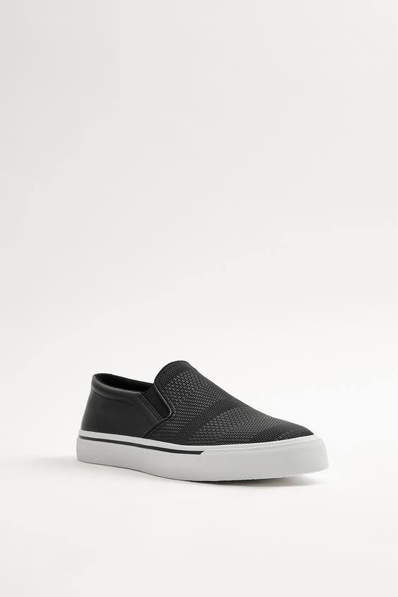 zara embossed sneakers