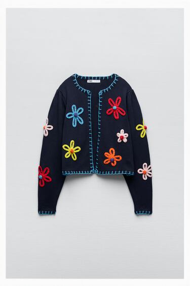 CARDIGAN WITH FLORAL EMBROIDERY