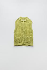 textured knit waistcoat