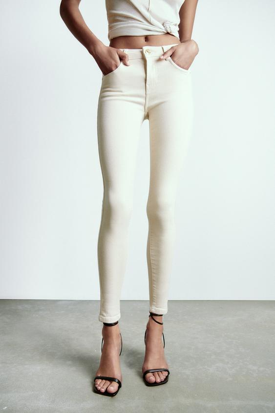 Z1975 MID-RISE SKINNY JEANS - Ecru 