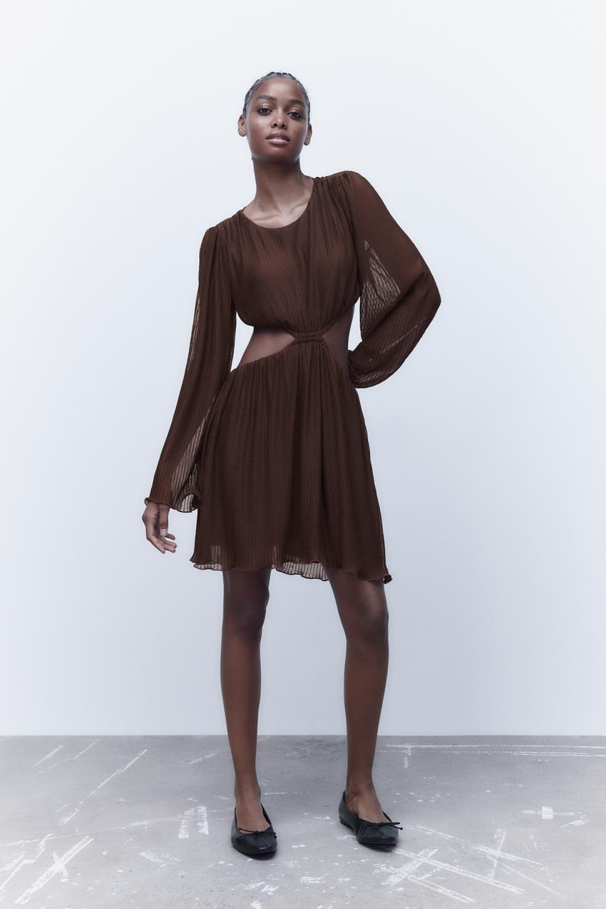 Zara brown cut out dress Clearance