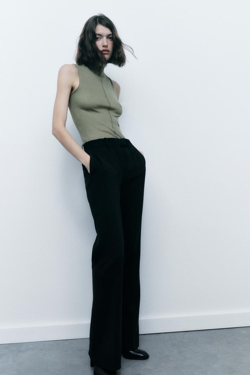 Zara seamed straight leg pants clearance