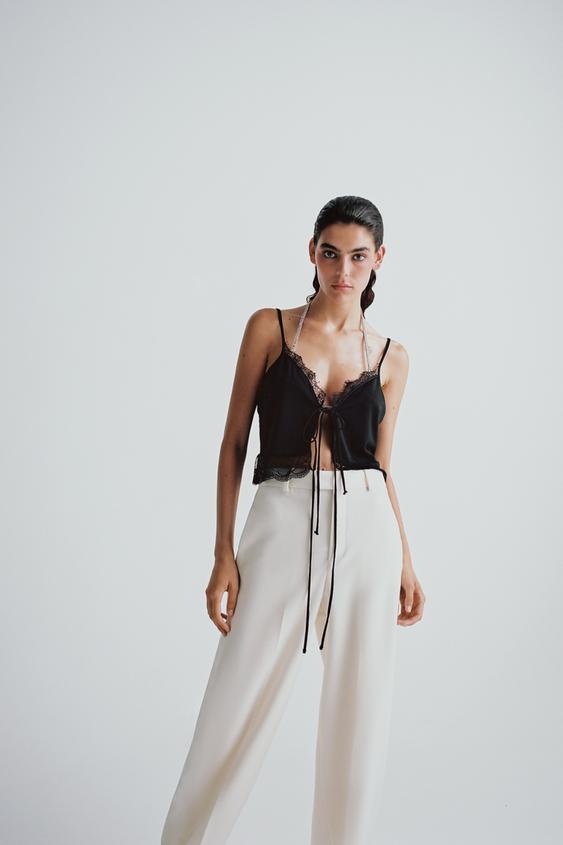 Zara tie up top Clearance