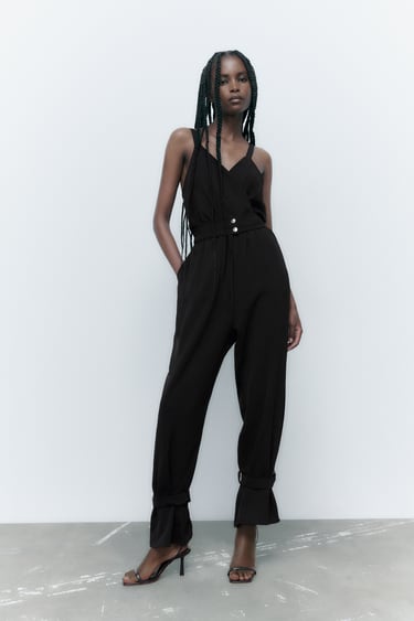 Image 0 of JUMPSUIT WITH HEM LOOPS from Zara