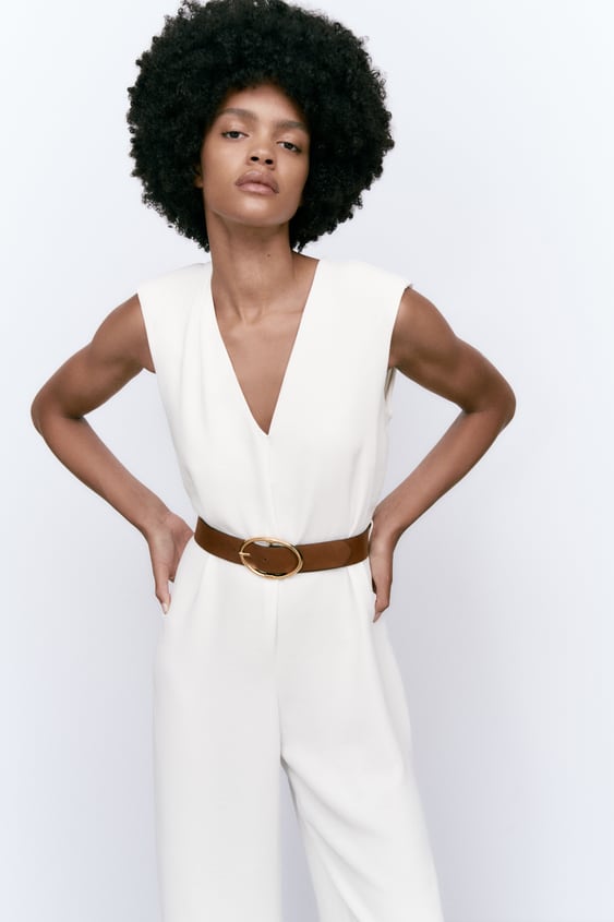 value if single BELTED JUMPSUIT - Oyster White | ZARA Canada