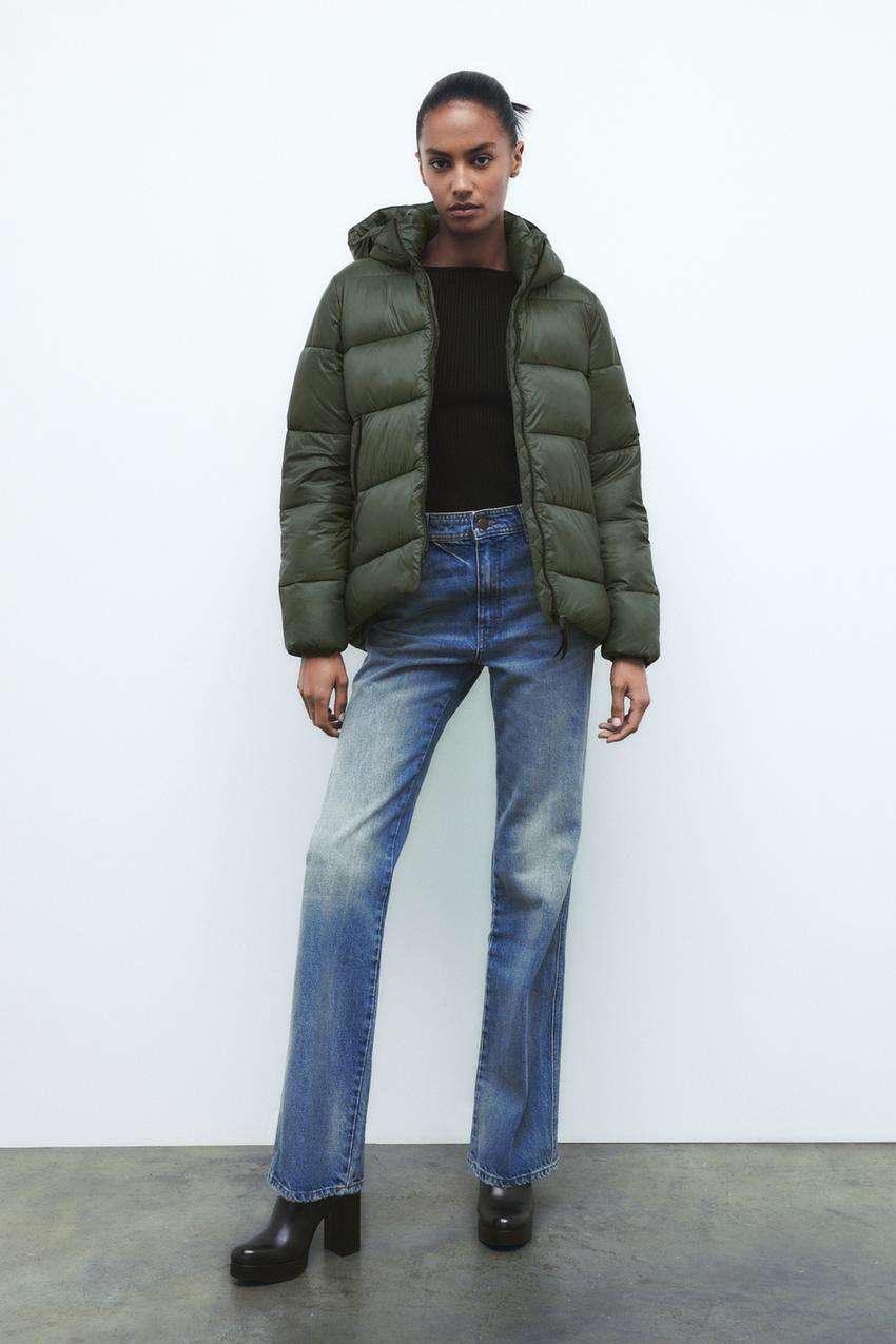 Puffer coat with hood zara Outlet