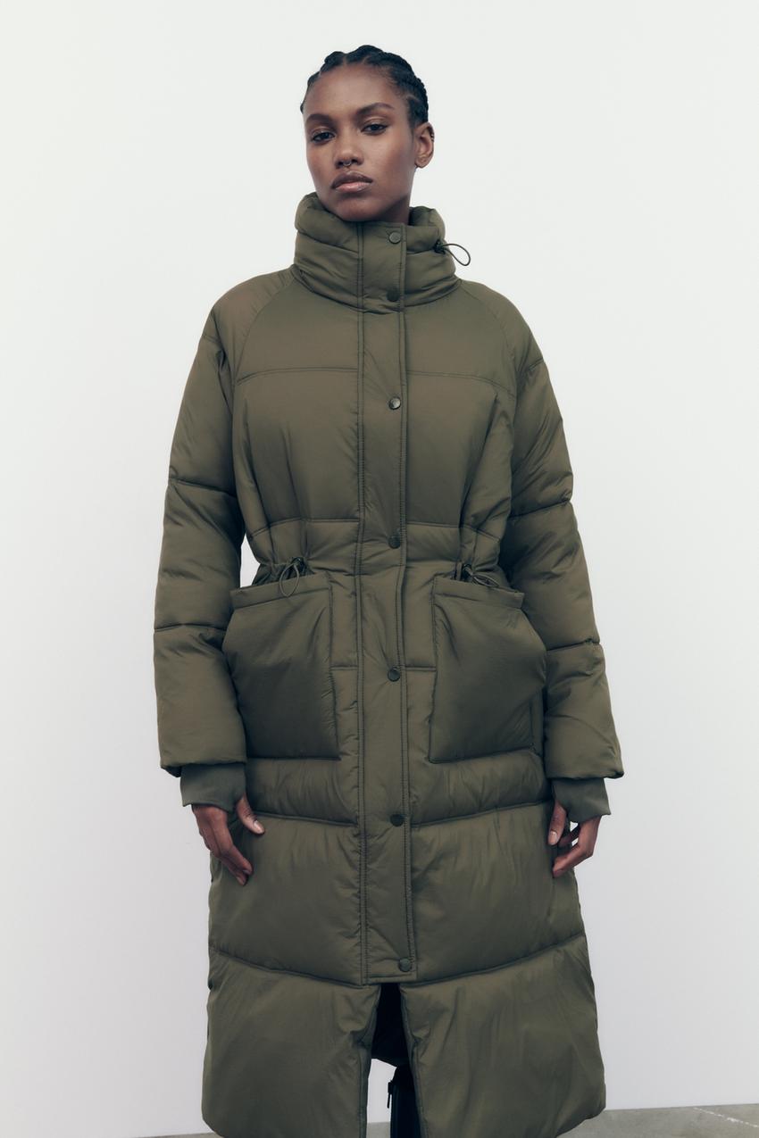 Zara brown quilted coat Clearance