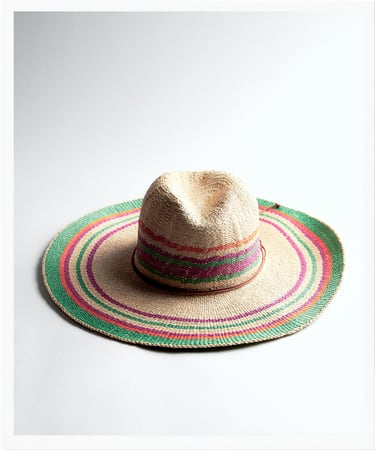 STRIPED WOVEN HAT