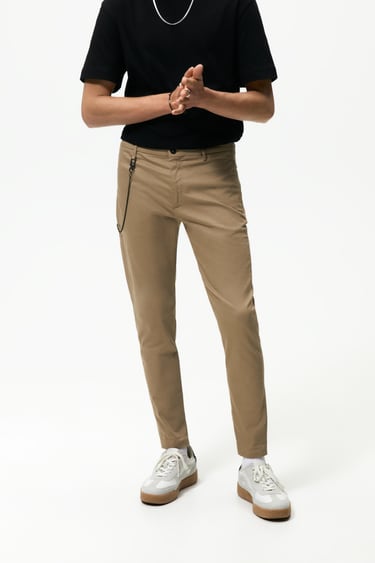 Image 0 of SUPER SKINNY TROUSERS WITH CHAIN from Zara