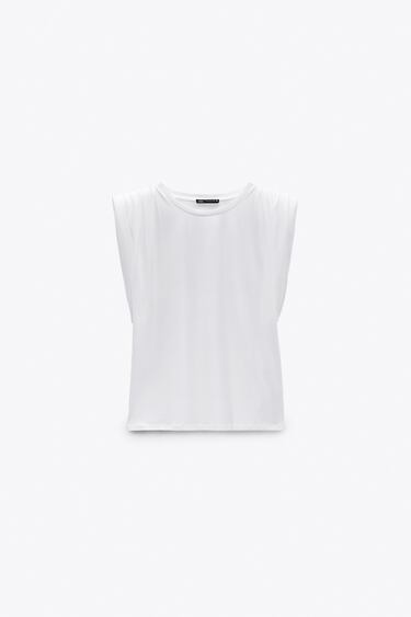 Image 0 of T-SHIRT WITH SHOULDER PADS - LIMITED EDITION from Zara