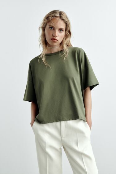 Image 0 of OVERSIZE COTTON T-SHIRT from Zara