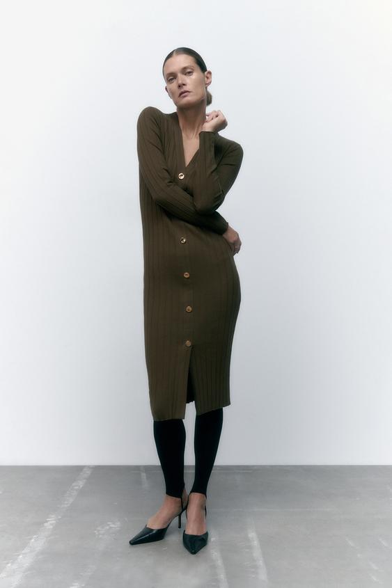 Zara knit ribbed dress Clearance