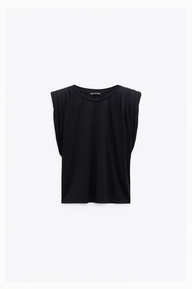 Image 0 of T-SHIRT WITH SHOULDER PADS - LIMITED EDITION from Zara