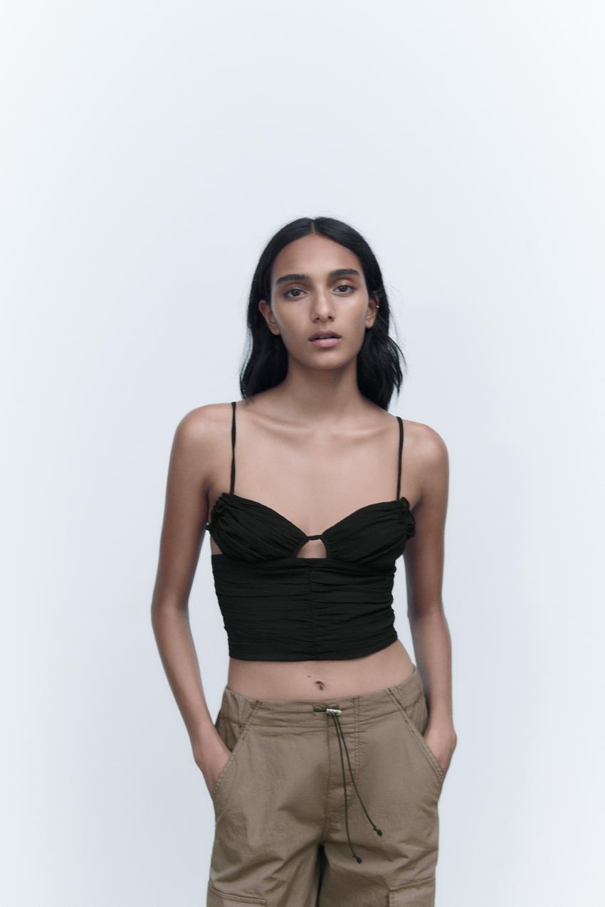 Zara black cut out top Clearance