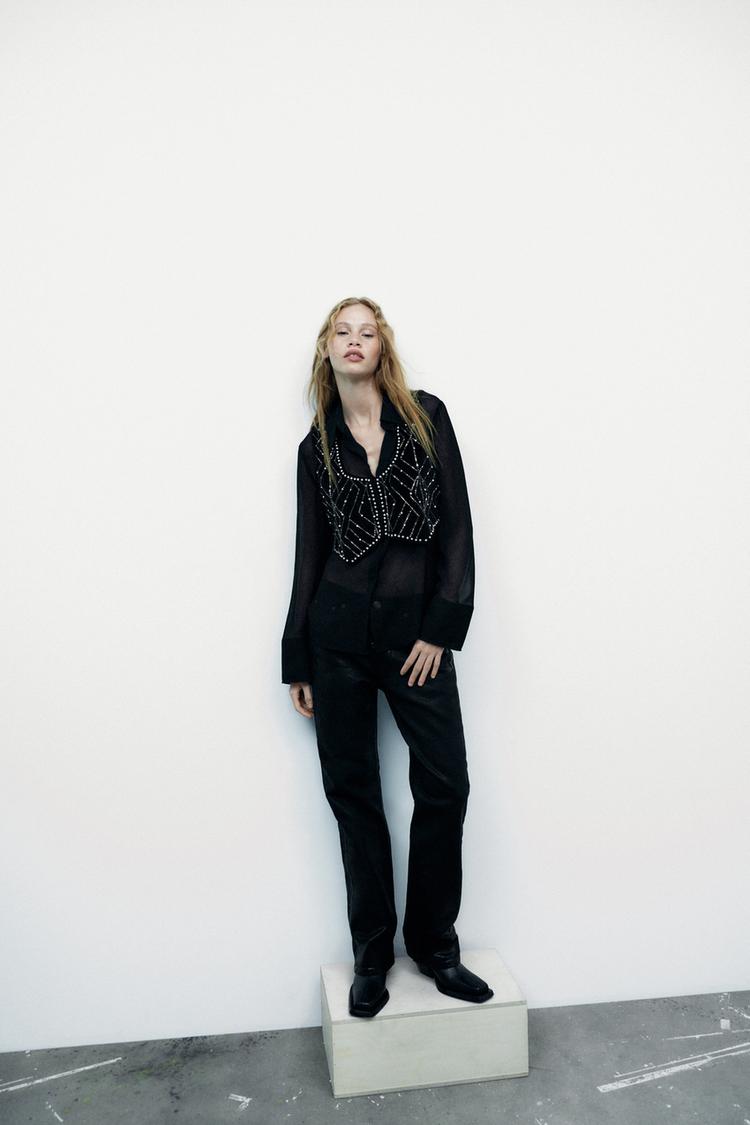 Εικόνα 0 του ΓΙΛΕΚΟ ΑΠΟ ΒΕΛΟΥΔΟ ΜΕ ΓΥΑΛΙΣΤΕΡΕΣ ΛΕΠΤΟΜΕΡΕΙΕΣ από Zara