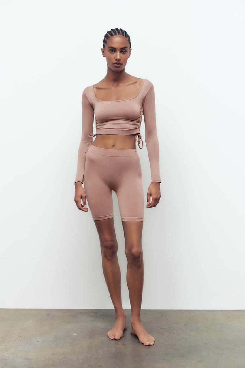 Zara seamless top ecru clearance
