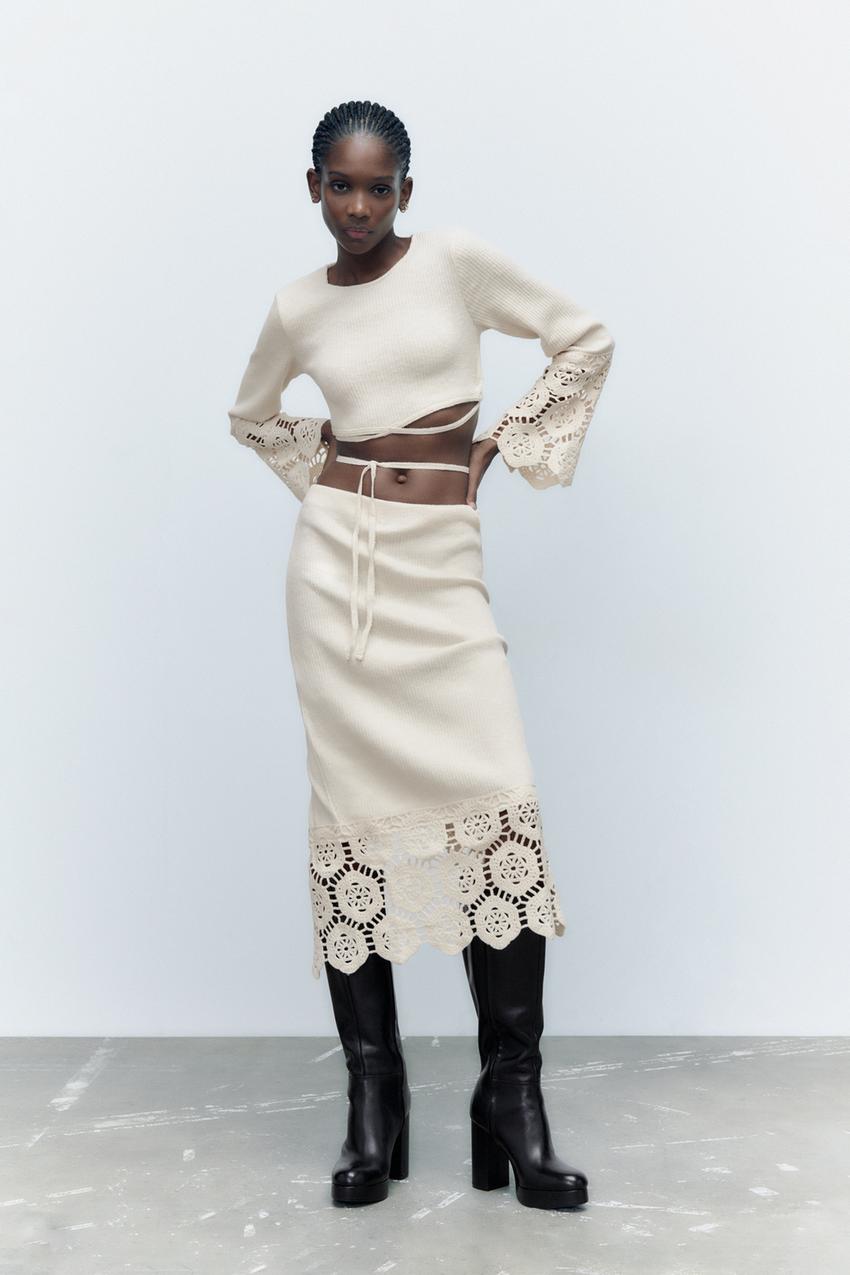 Zara crochet midi skirt Clearance