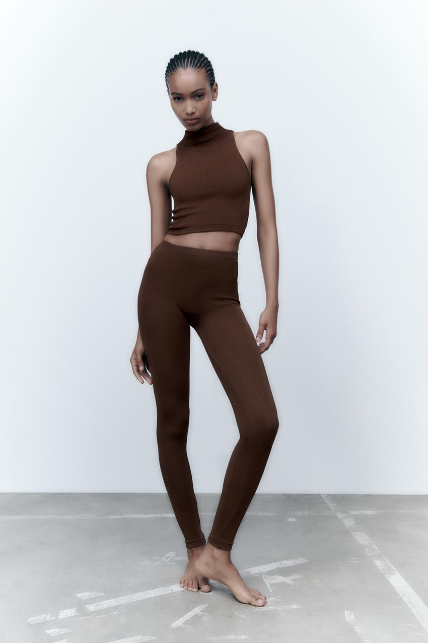 Zara brown high neck top Outlet