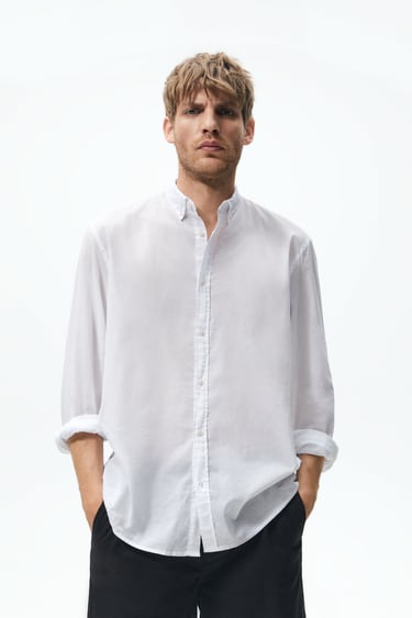 Image 0 of COLOURED COTTON SHIRT from Zara