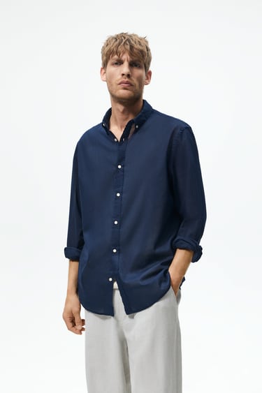Image 0 of COLOURED COTTON SHIRT from Zara