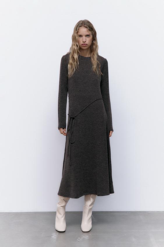 Zara long grey dress clearance