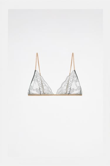 Image 0 of LACE TRIANGLE BRA from Zara