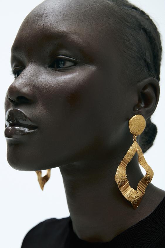 Gold earrings zara Clearance