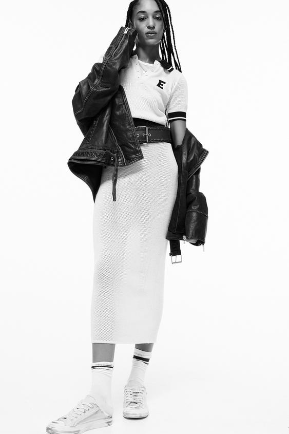 ストライプ ミディ スカート ホワイト ネイビーブルー Zara Japan 日本 ストライプ ミディ スカート ホワイト ネイビーブルー Zara Japan 日本