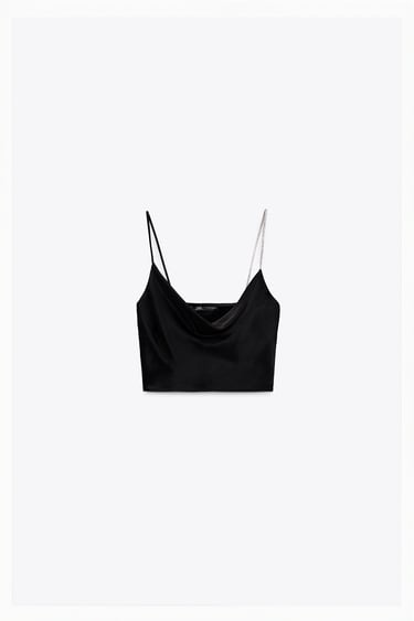 Image 0 of CAMISOLE TOP WITH RHINESTONE STRAPS from Zara