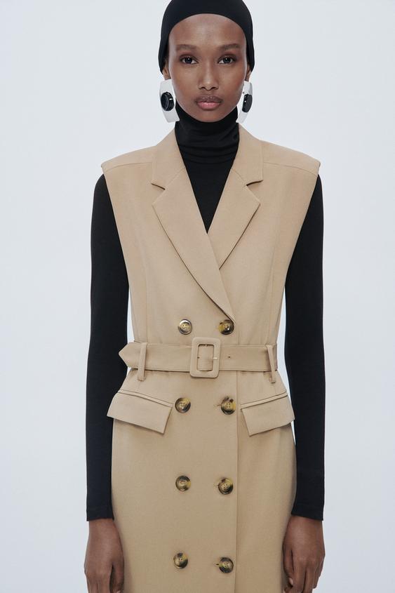 ベルテッド トレンチコートワンピース ベージュ Zara Japan 日本 ベルテッド トレンチコートワンピース ベージュ Zara Japan 日本