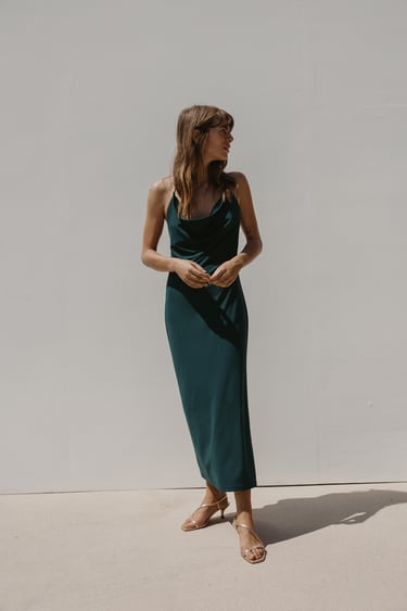 Image 0 of MIDI DRESS WITH DRAPED DETAIL from Zara