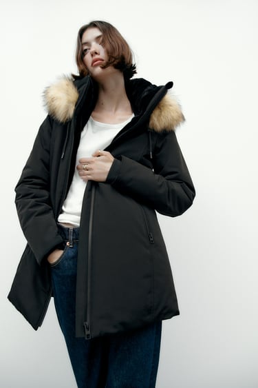 Image 0 of HOODED PADDED COAT from Zara