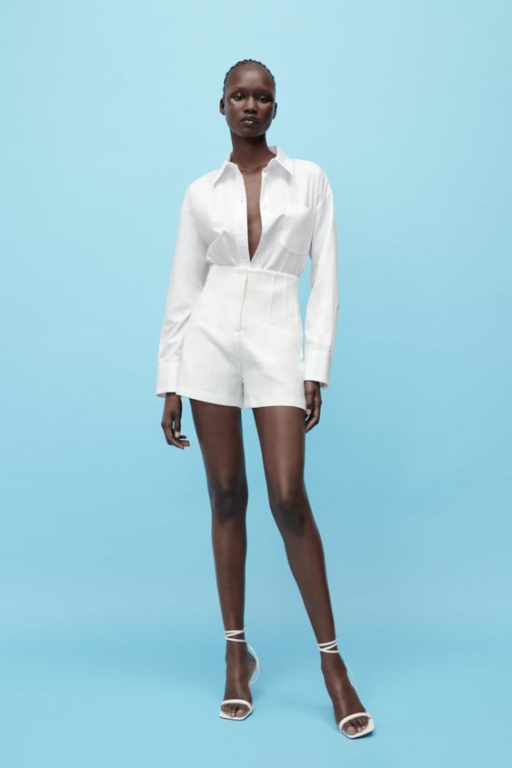 zara.com | Structured high waist bermuda shorts