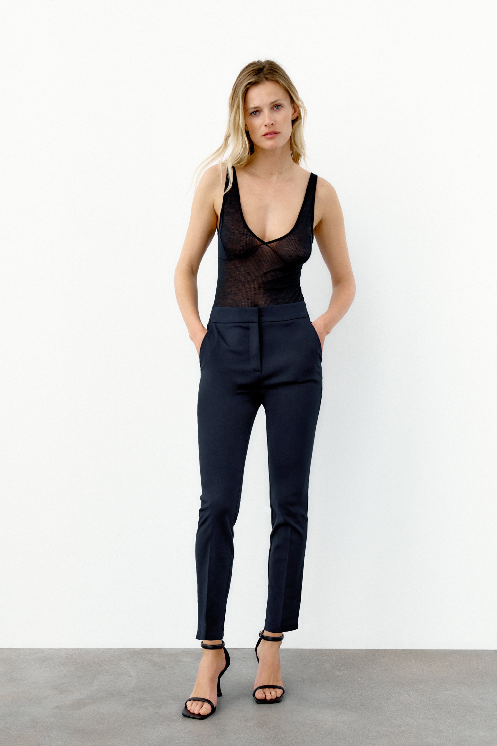 Zara elastic waist pants