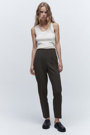 Image 0 of MINIMAL HIGH WAIST PANTS from Zara