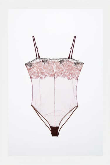 Image 0 of FRENCH EMBROIDERED BODYSUIT from Zara