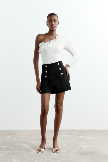 Image 0 of BERMUDA SHORTS WITH GOLDEN BUTTONS from Zara