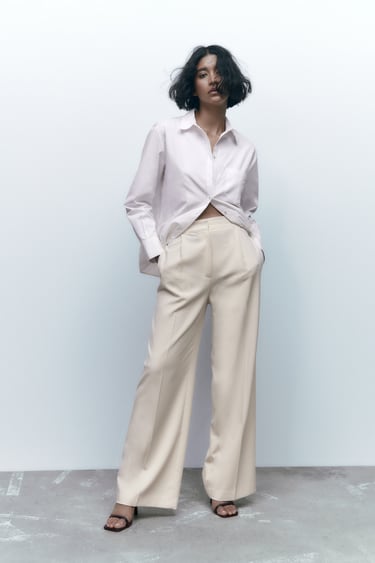 Image 0 of MASCULINE WIDE-LEG TROUSERS from Zara