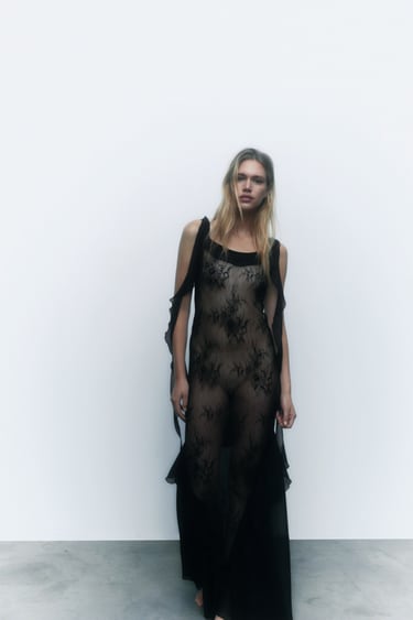 Image 0 of LONG LACE DRESS from Zara