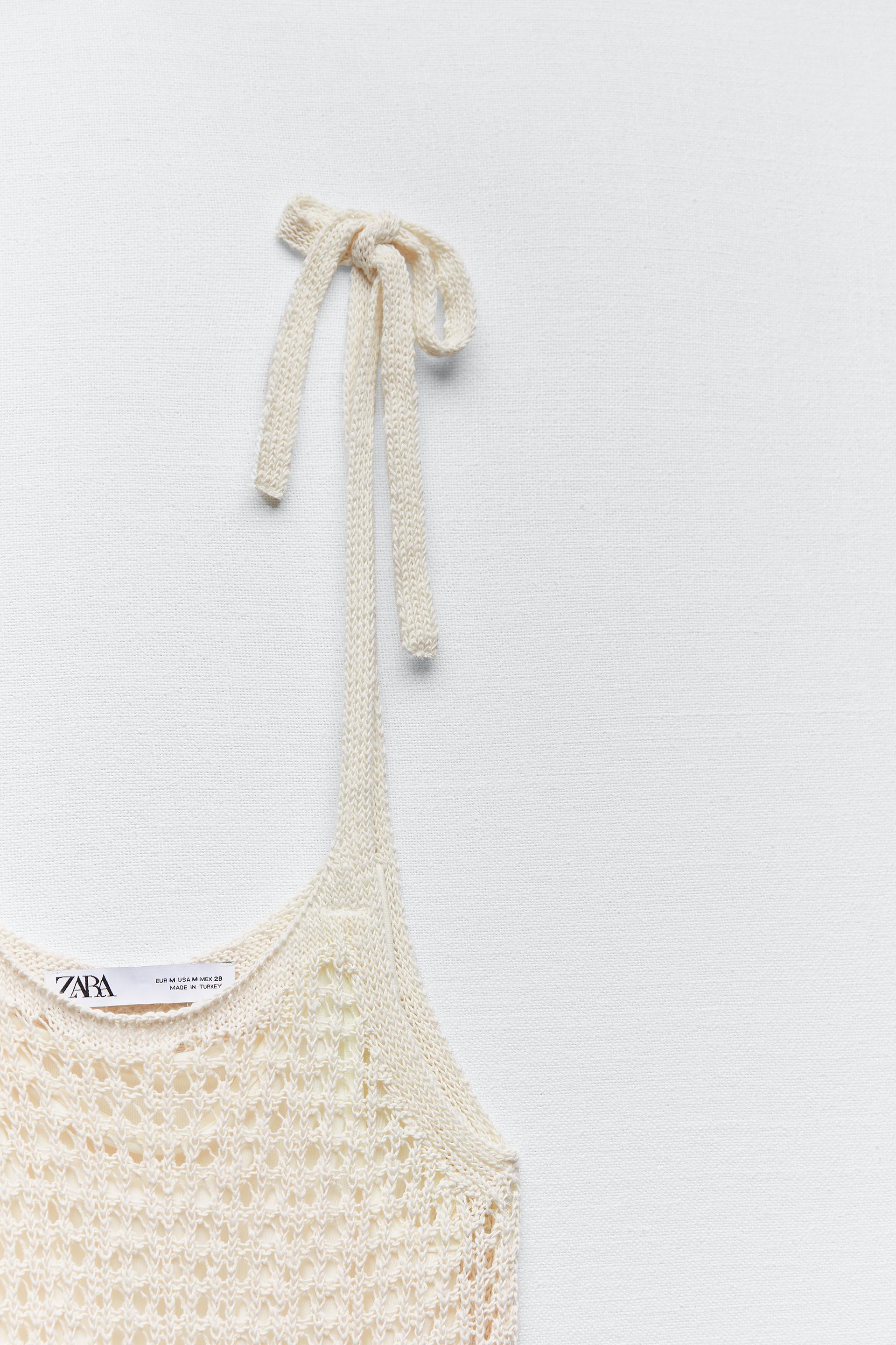 OPENWORK KNIT DRESS - Ecru | ZARA 