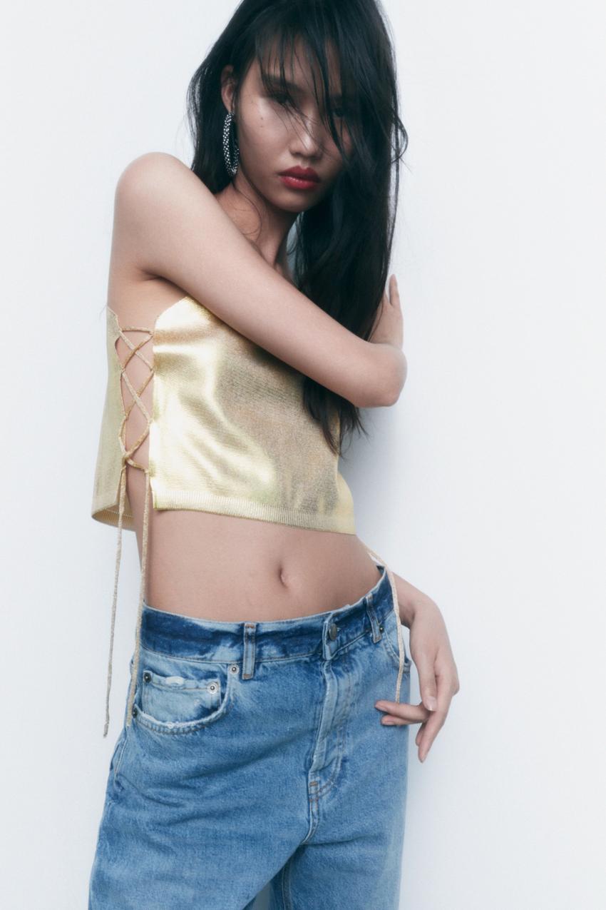Zara top gold Clearance