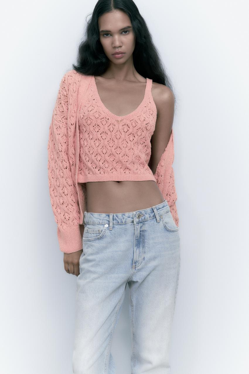 Pointelle cardigan zara Clearance