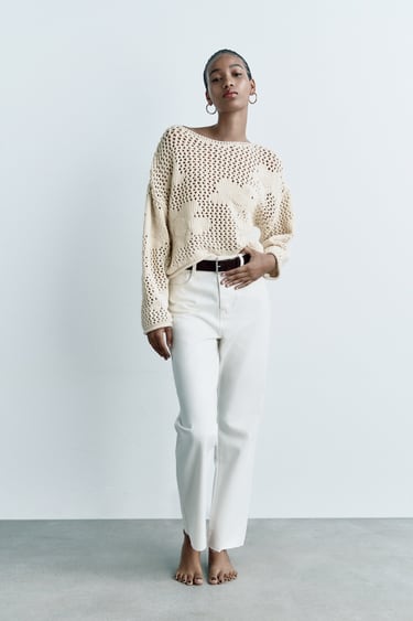 Image 0 of FLORAL KNIT SWEATER from Zara