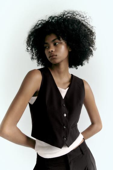 Image 0 of FITTED SHORT WAISTCOAT from Zara
