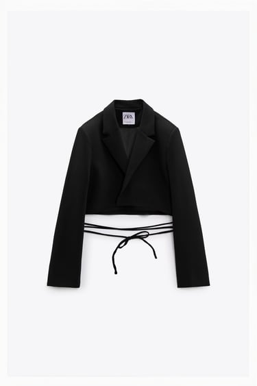 Image 0 of CROPPED BLAZER WITH TIED DETAIL from Zara