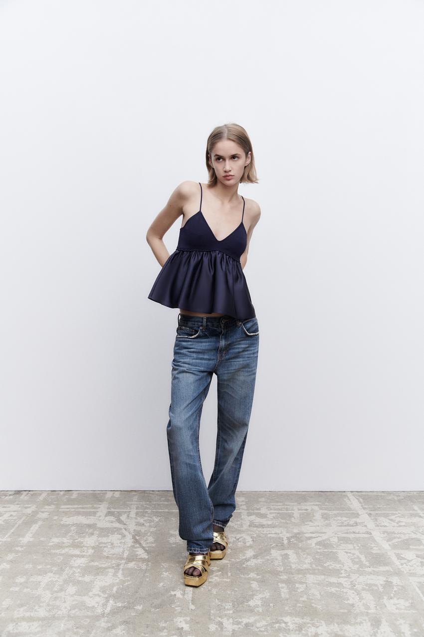 Zara contrast knit top Clearance