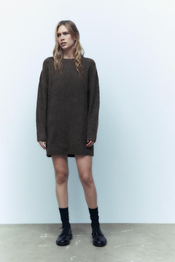 ソフトニット ワンピース ダークグレー Zara Japan 日本 ソフトニット ワンピース ダークグレー Zara Japan 日本