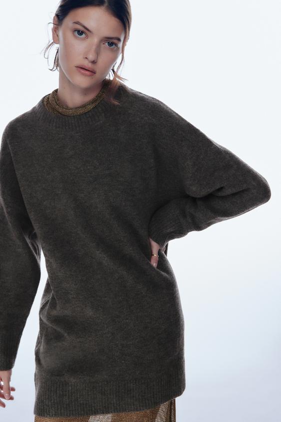 SOFT KNIT DRESS - Dark gray | ZARA 