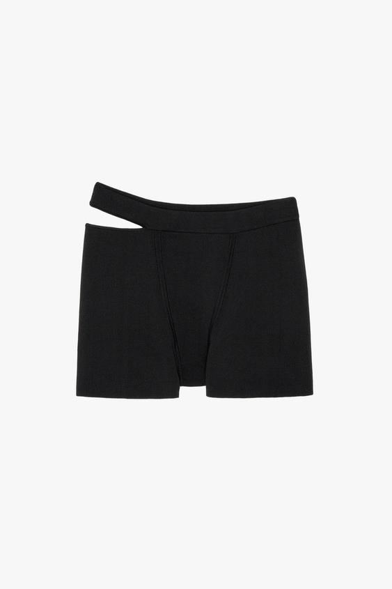 カットアウト ニットショートパンツ Kaia X Zara ブラック Zara Japan 日本 カットアウト ニットショートパンツ Kaia X Zara ブラック Zara Japan 日本