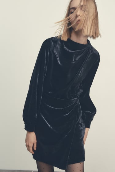 Image 0 of SHORT VELVET DRESS from Zara